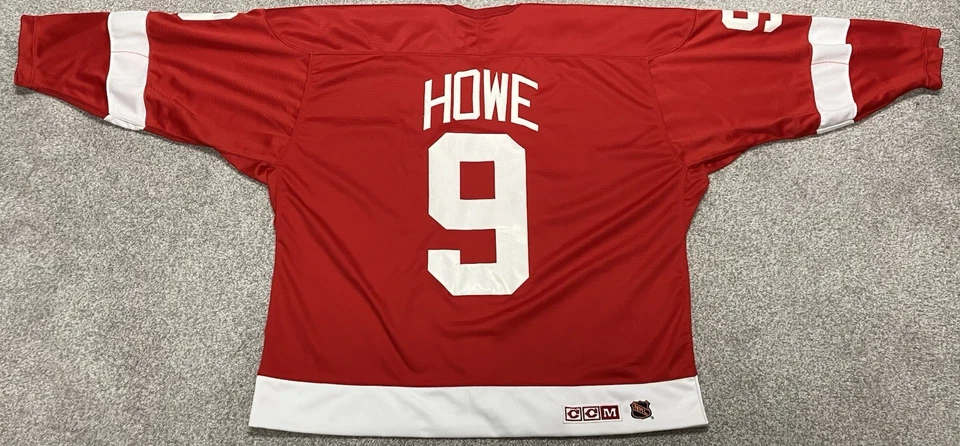 Camiseta Gordie Howe Vintage Auténtica Detroit Red Wings CCM NHL 56 XXL/2X MiC Foto 2 de 4