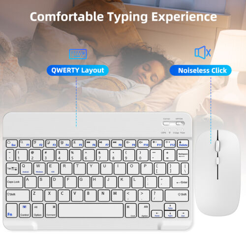 Set tastiera + mouse Bluetooth silenzioso ricarica wireless per PC portatile Mac Windows - Foto 16 di 45