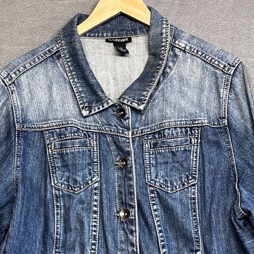 Lane Bryant Denim Jacket Plus Size 20 Buttons Acid wash - Picture 3 of 11