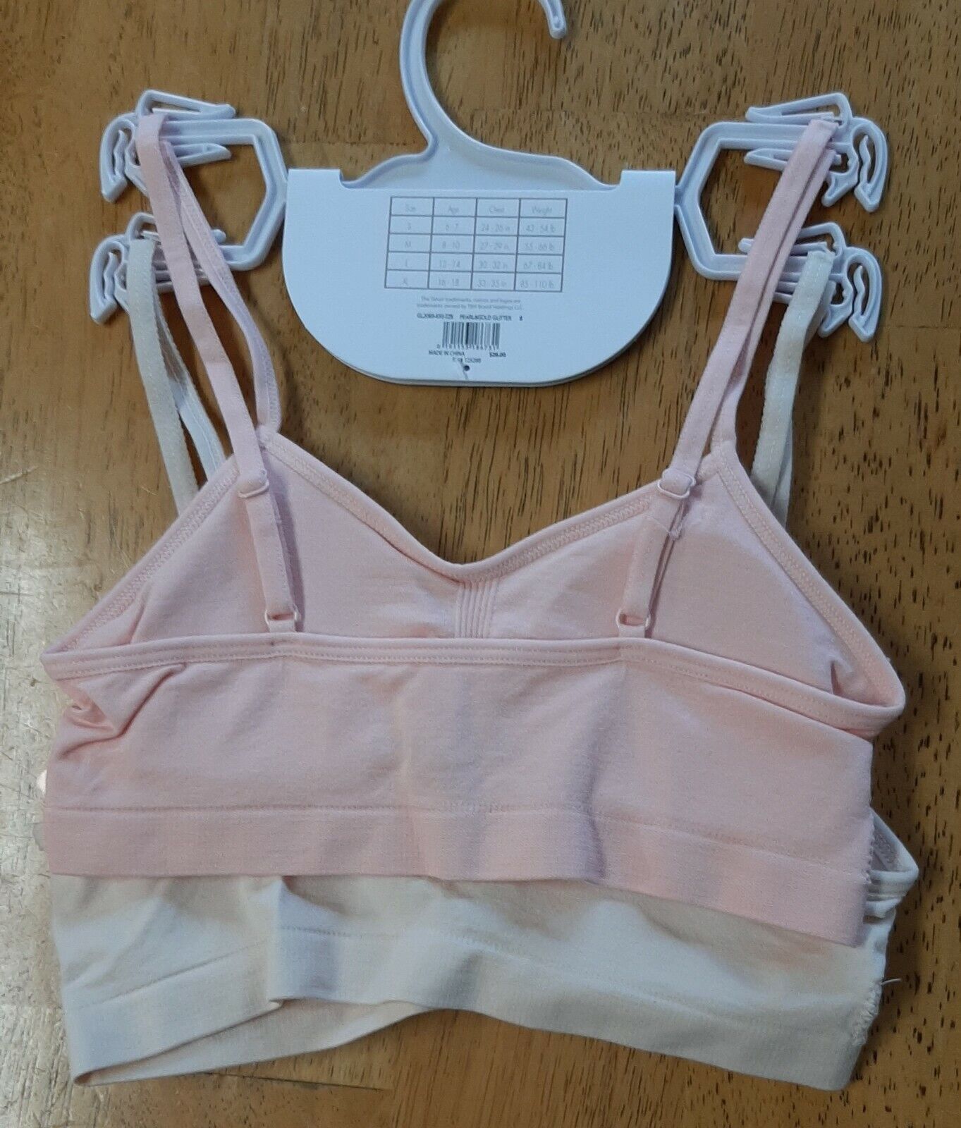 NWT Tahari Girl 2 pack Size SMALL 24-26 Youth Pull over Soft Sport Bras 6-7