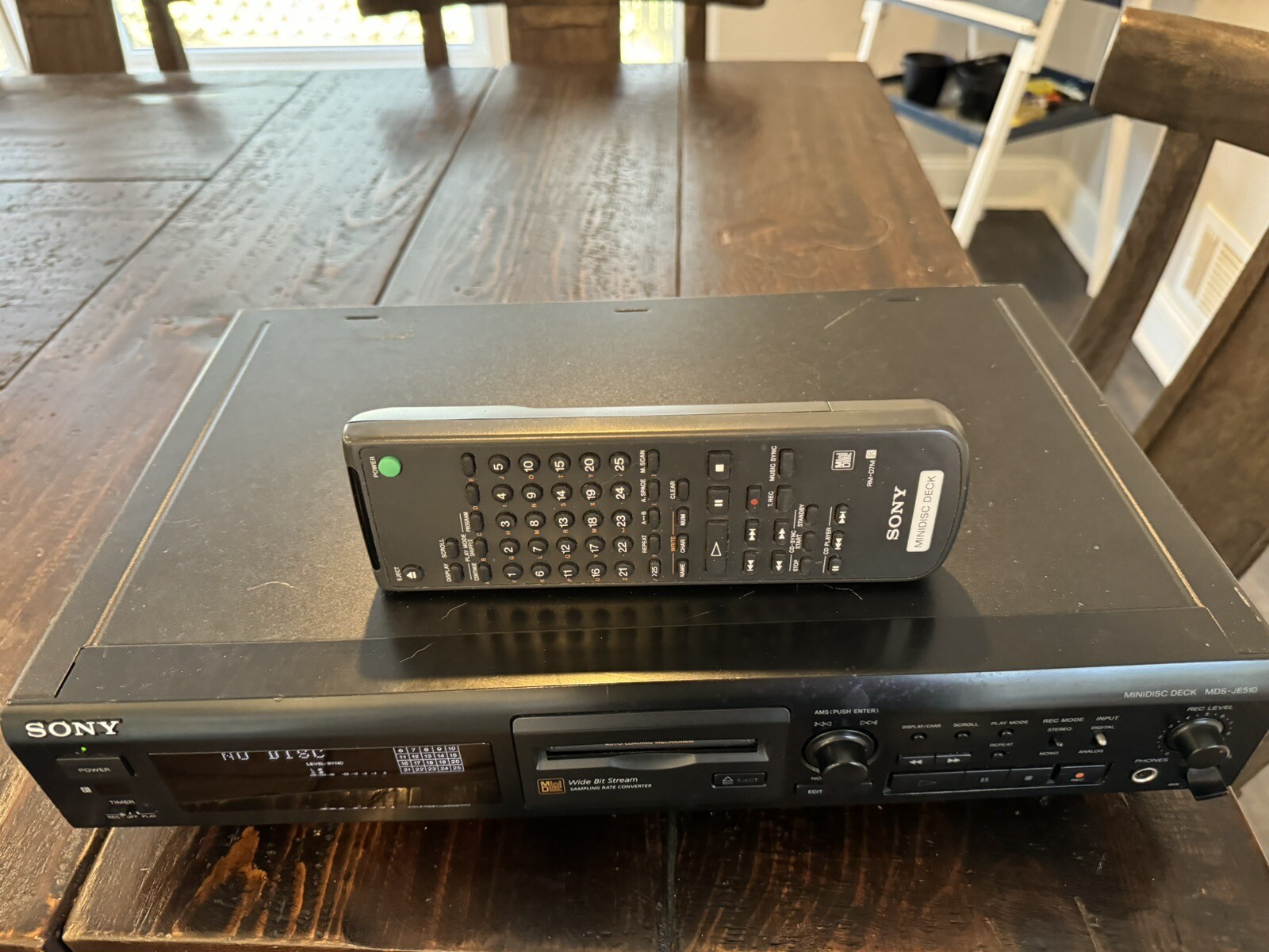 Sony MDSJE510 minidisc deck recorder WITH REMOTE!!! eBay