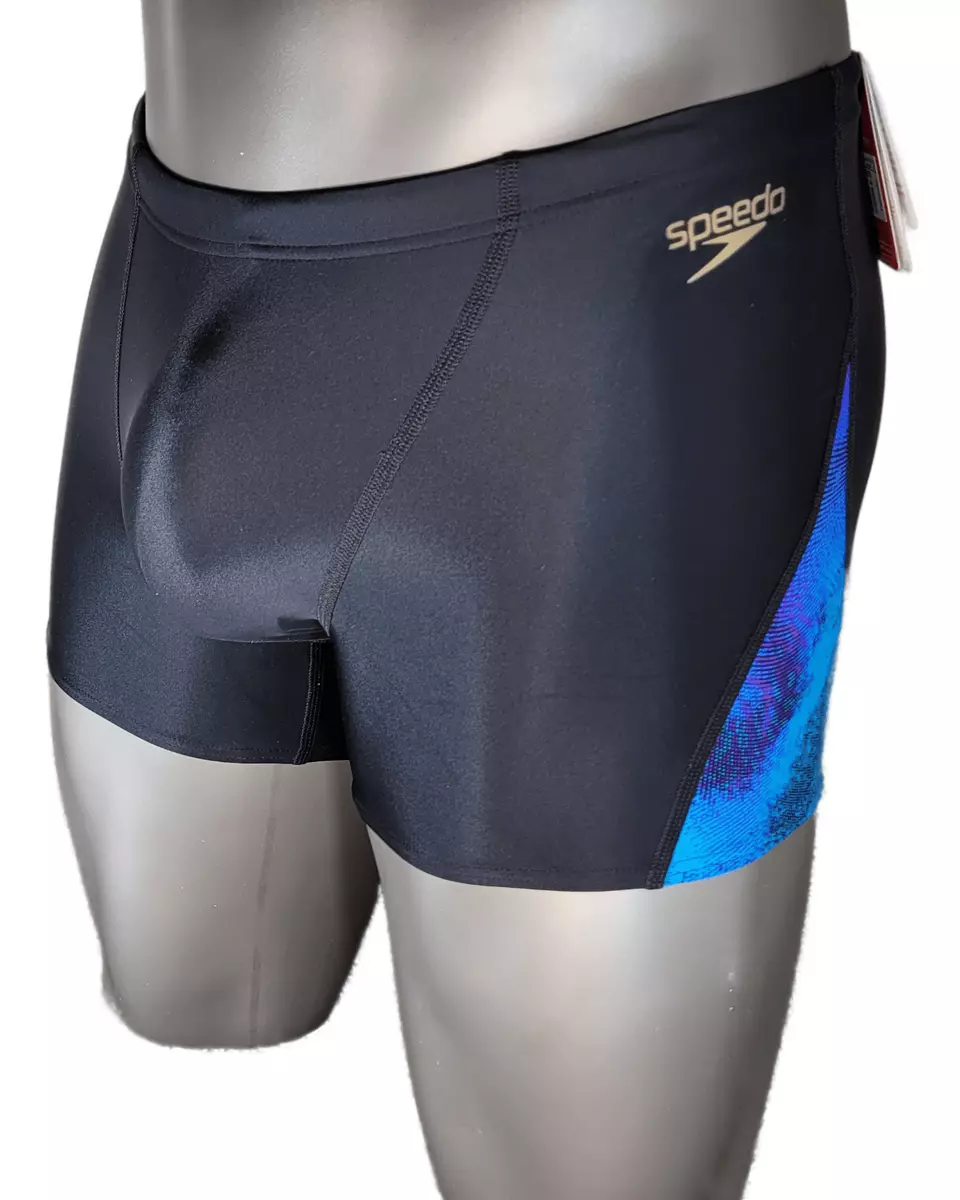 Mens SPEEDO Allover V-Cut Aquashorts (Black/Purple) - Size 36 NYLON / LYCRA