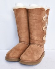 UGG Australia BAILEY BUTTON TRIPLET Sheepskin Suede Tall Boots Womens Sz 7