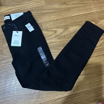 NWT Gap Resolution True Skinny High Rise Jeans 27R Black Stretch Denim Pants