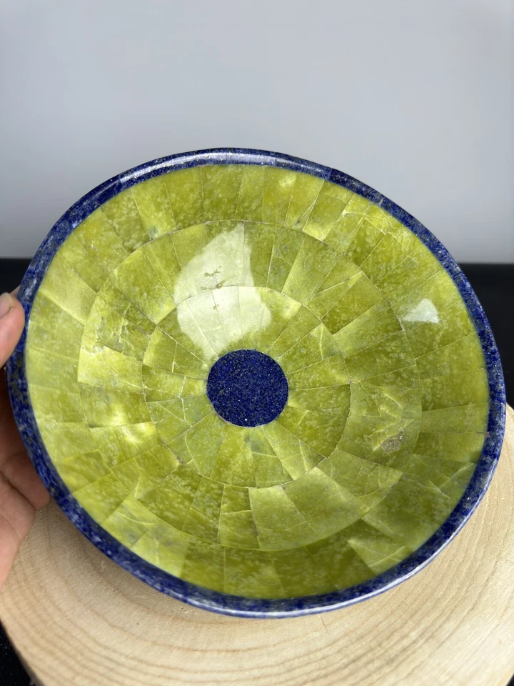 Serpentin Mit Lapislazuli Schalle 880g 7x20x20cm - Bild 2 von 4