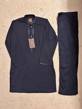 NWT Kid boys Shalwar Kameez Kurta Pajama Pakistani Size Small Navy Blue 6-7 Age