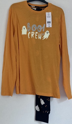 LADIES F&F ' BOO CREW ' HALLOWEEN GHOST LONG SLEEVE LONG LEG PYJAMAS BNWT LARGE - Picture 7 of 16