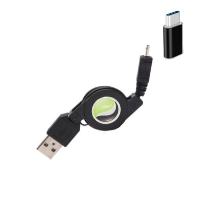 Retractable Cable with USB-C Adapter Power Wire Fast Charger for Cell Phones