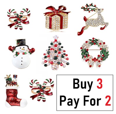 Weihnachtsbrosche Anstecker Strass Kristall Emaille Brosche Anstecknadel Weihnachtsbaum Weihnachtsgeschenk