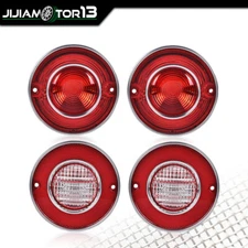 4Pcs Tail Light and Backup Back-up Lights Lamps Red Fit For 1975-1979 Corvette
