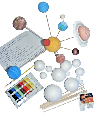 Children's Make Your Own SOLAR SYSTEM Kit Homework Project Planets