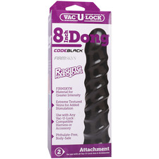 CodeBlack Vac-U-Lock 8" Black Raging Hard On  Doc Johnson - Realistic Dildo