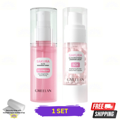 1 X Gmeelan Sakura Gluta Aufhellende Unterarmcreme 30G + Deodorant Spray 50Ml