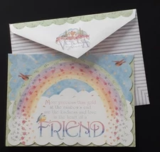 Leanin' Tree Greeting Card & Envelope Friendship Victoria Lane V Howard  Rainbow