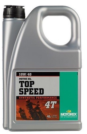 Huile moteur moto Synthétique MOTOREX Top Speed 4T 10W40 4 Litres