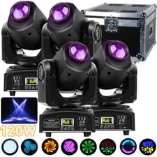 4PCS 120W LED Beam Moving Head RGBW 8 Gobo Stage Light DMX DJ Spot Party w/Case