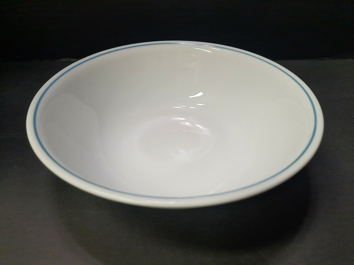 Corelle Serving Bowl Vegetable Dish cup White with Blue Line