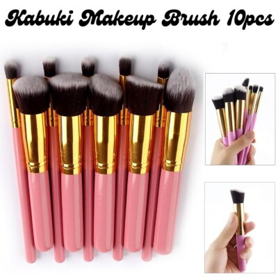 10 Stück Make up Pinsel Set Buffer Puder Kontur Lidschatten mit Beutel Pinsel Set