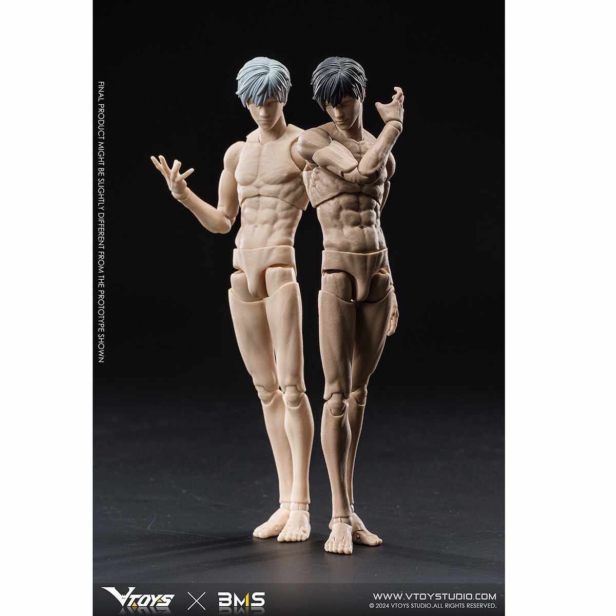 VTOYS X BMS 1:12 Male Flexible Doll Pale Action Figure Jointed Body & Head Model