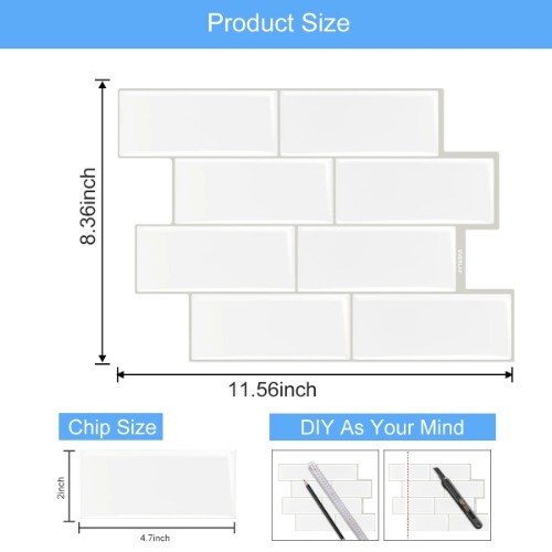 3pcs/pack Strong Adhesive Wallpaper DIY Tiles Backsplash Stickers Home Decor - Bild 28 von 30
