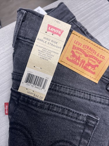 Levi’s Kids High Rise Ankle Straight Leg Jeans Denim Pants Girls Size 7 New NWT - Picture 3 of 3