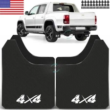 4x4 Mud Flaps For CHEVY SILVERADO 1500 2500 3500 Splash Guard Black Carbon Fiber