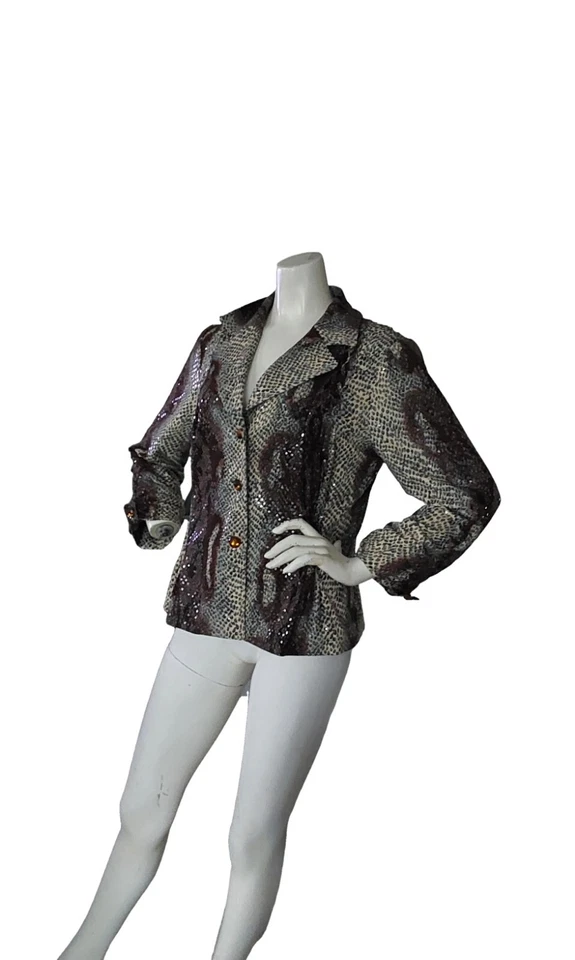 SHARON YOUNG WOMEN'S VINTAGE SNAKE SKIN JACKET SIZE 8 - Image 3 of 4
