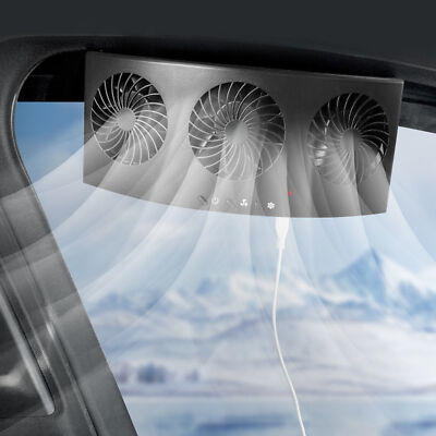 3-Fan USB Powered Car SUV Cool Fan Cooler Window Air Vent Exhaust Ventilation