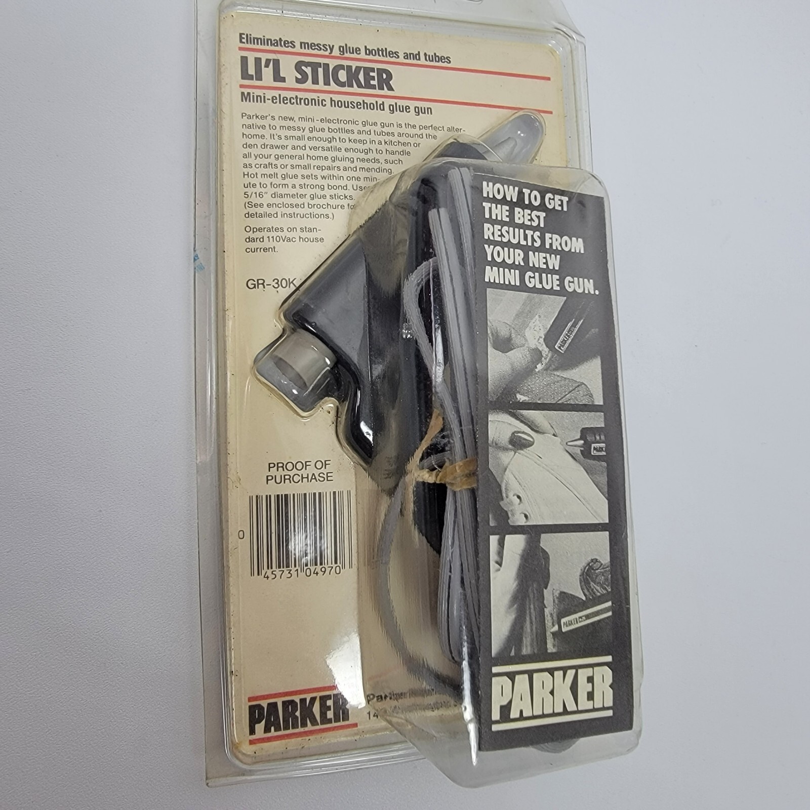 Parker GR30K Li’L Sticker electric hot melt glue gun MINI 3 Clear Glue