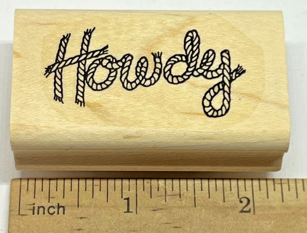 HOWDY WORD FARM HAND RANCH Country Stampin' Up! Happy Trails RUBBER STAMP