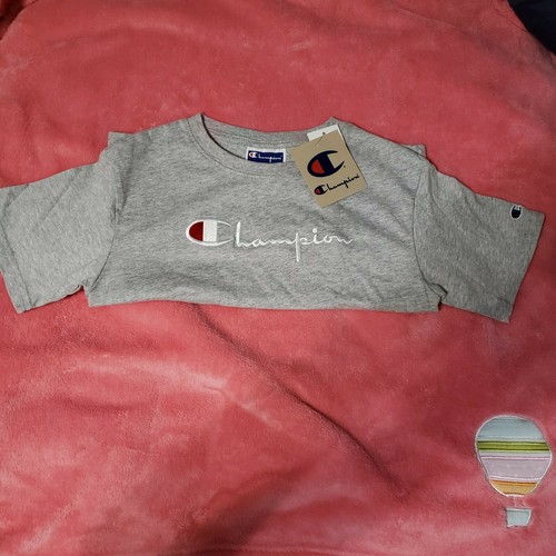 Champion. 2p sep. Toddler. Oxford Heather SS C-Life Boxy Tee. Gray. Sizes 6 y 6X - Picture 4 of 5