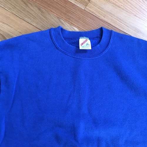 VTG 90s JERZEES Boys Crew Sweatshirt USA Blue 16-18 XL - Picture 3 of 11