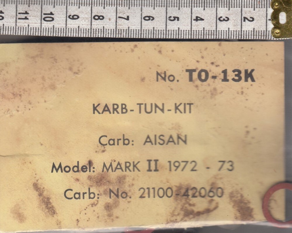Carburetor kit TOYOTA MARK II 1972-73 Royze #TO-13K | eBay