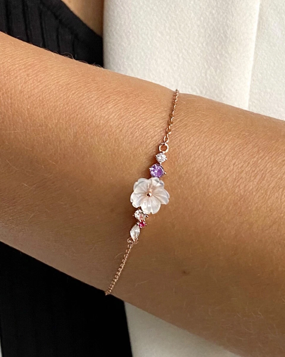 Braccialetto Con Ciondoli Per 10° Compleanno, Placcato Oro Rosa Con Cristalli Rosa E Torta, Set Regalo Con Confezione, Per Ragazze