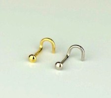 14k Yellow or White Gold Ball Nose Piercing Stud