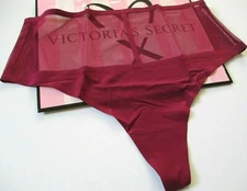 VICTORIA'S SECRET VERY SEXY High Waist Thong Panty VS Campari Red Maroon S M