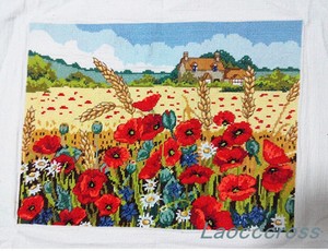 NEW-finished-completed-Cross-stitch-034-Corn-poppy-034-home-wall-decor-gift