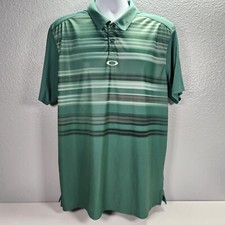 Oakley Green Polo Mens XL Green Performance Stretch Hydrolix Golf Short Sleeve