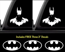Batman Superhero Rendering - 5" Tall Vinyl Decal Car Truck Window Tablet Tumbler