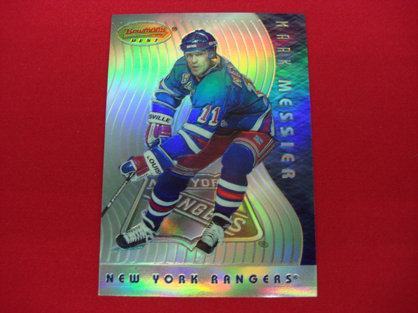 MARK MESSIER REFRACTOR 1995-96 BOWMAN'S BEST HOCKEY CARD #BB6 R NY RANGERS RARE
