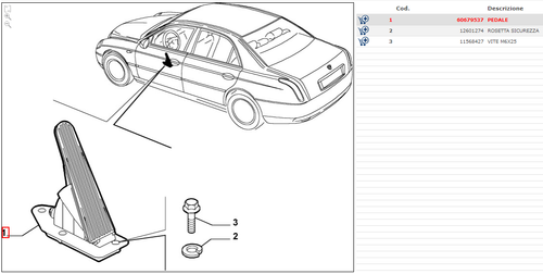 PEDALE ACCELERATORE LANCIA THESIS - LANCIA 60679537 - Imagen 5 de 5