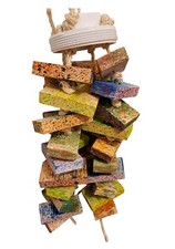 Medium Large Size Parrot Wood Bird Toy: Chewmungous Jr. : 40 Pcs. : Made in USA