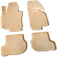 3D Gummi Fussmatten Passend FüR Skoda Yeti | 5L | BJ 2009-2017 | Beige Mit Rand