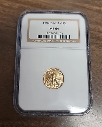 1999  $5 American Gold Eagle 1/10 Oz.  - NGC MS69