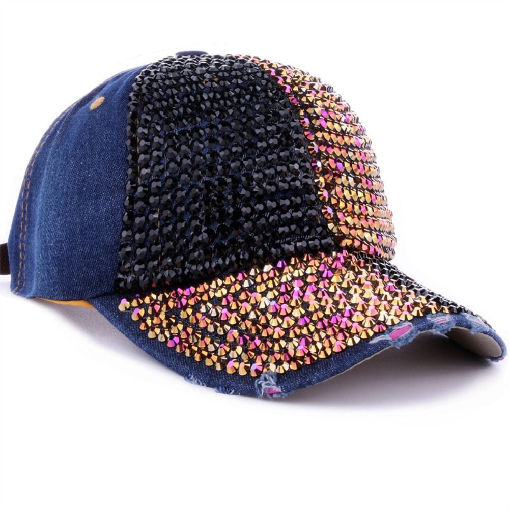 Colour Blocking Spring Summe Sun Cap Denim Baseball Hats For Women ...