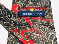 Vintage BUCKINGHAM  100% Silk Hand Made Tie 3...