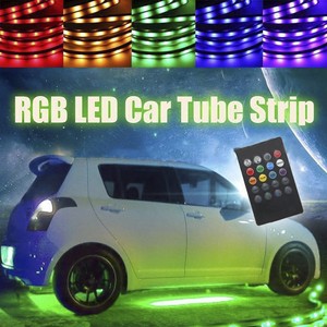 4x RGB 8 Color LED Car Remote Control Underglow Underbody ...