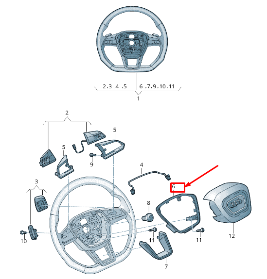 AUDI E-TRON GEN TRIMINE DE RHEAUX 4K0419689BAY2 ORIGINAL