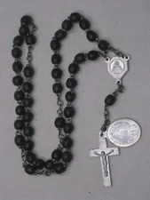 vintage Rosary Jesus Christ Cross Crucifix Mother Mary France Catholic beads NOS