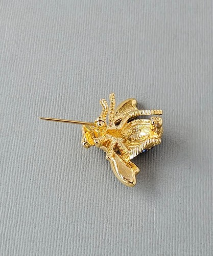 JOAN RIVERS ROYAL BLUE Paved Rhinestones BEE PIN BROOCH - Picture 10 of 11